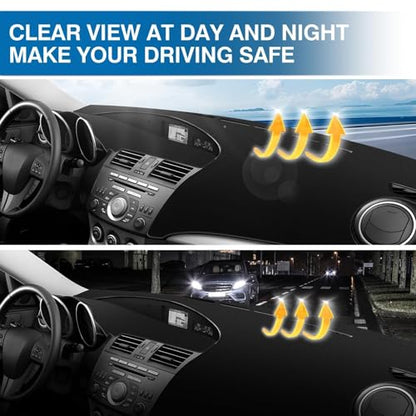 Black Dash Cover for 2010 2011 2012 2013 Mazda3 Non (Mazda3 10-13(black))