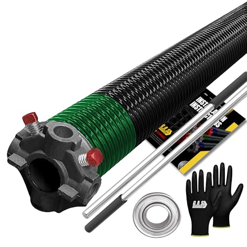 Garage Door Torsion Spring 243x1.75x35 Includes 1” Steel Bearing (243x1.75x35 / Black Cone (Right Side))
