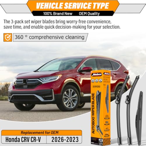 Windshield Wiper Blade Replacement for Honda CRV CR (24"+19"+10B")