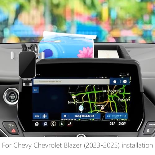 Car Phone Holder Center Console Organizer Tray for Chevrolet Chevy Blazer 2023 2024 2025 2026 [Not Fit Blazer EV] Auto Interior Accessories Cell Phones Mount Dashboard Screen Mobile CellPhone Stand