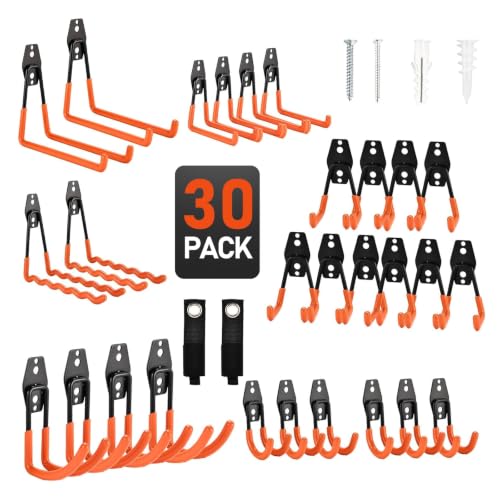 30 Pack Heavy Duty Steel Storage Hooks (Orange-HD-30PC)