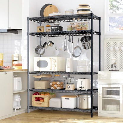5 Tier Adjustable Storage Shelves (13.8"D x 35.5"W x 71.1"H)