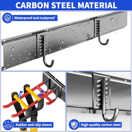 Garage Tool Organizer Wall Mount (32" - 6 Hooks)