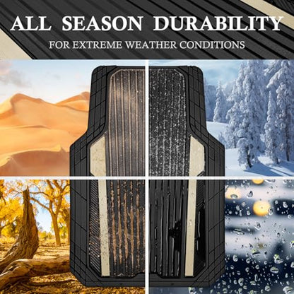 Heavy Duty Rubber Car Mats Metallic (Black and Golden)