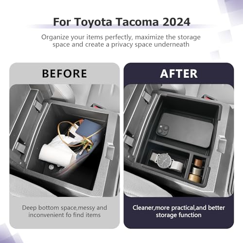 2025 2026 Tacoma Center Console Organizer Fit for 2024 2025 2026 Tacoma Accessories Armrest Storage Box Armrest Organizer Insert Tray Armrest Console Organizer