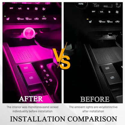 4PCS USB LED Car Interior Atmosphere Lamp (Pink Purple)