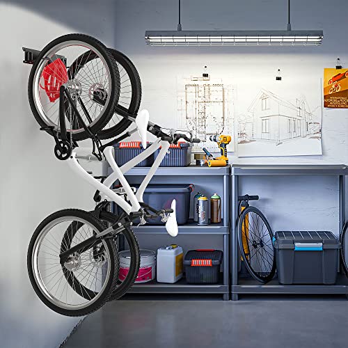 Bike Rack Garage Bike Rack Wall Mount for 2 Bicycle and 1 Helmet (2 bike)