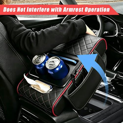 Car Armrest Cover (1 PC / Black & Red)