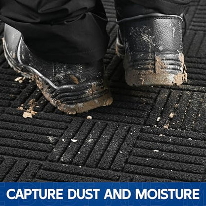 Durable Indoor Outdoor Door Mat (2' x 6' (Rectangular) / Black-diamond)