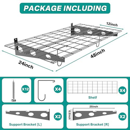 Wall Mounted Garage Wall Shelves (Black)