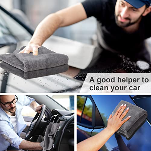30 Pcs 16 x 16 Inch Microfiber Car Towels (Gray / 16 x 16 Inch)