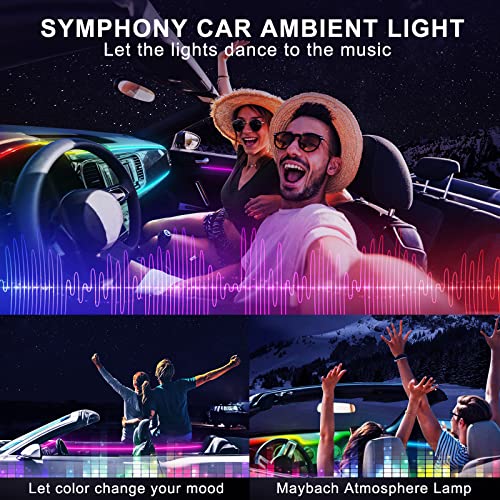 Acrylic Interior Car LED Strip Light with Wireless APP (RGB Kit - 10 in 1)