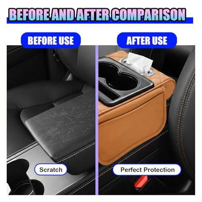 Leather Car Center Console Cover (Orange)