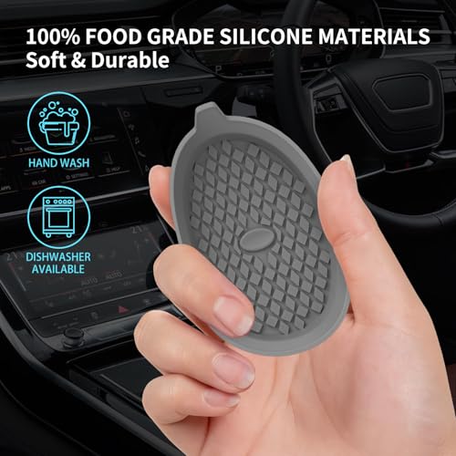 Car Cup Holder Coasters [4 Pack] Silicone Cups Mats (4pack-dark Grey)