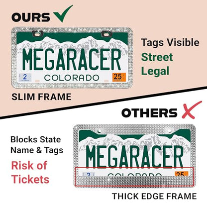 Sparkly Bling License Plate Frame for Women (1 Piece)