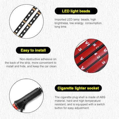 Car LED Strip Light (Green / 24 LED, Cigarette Adapter)