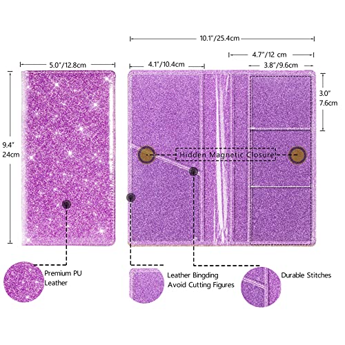 Car Registration and Insurance Card Holder (Glitter Purple)