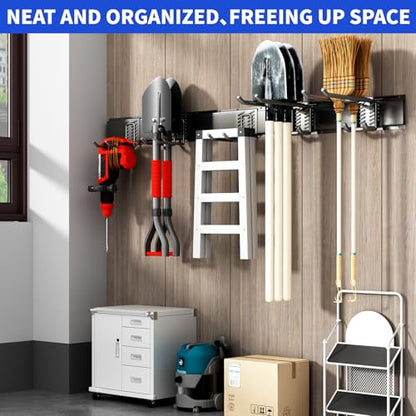 Garage Tool Organizer Wall Mount (48" - 7 Hooks)