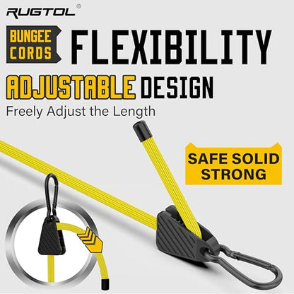 Bungee Cords with Hooks (Yellow / 60" - 6 Pack)