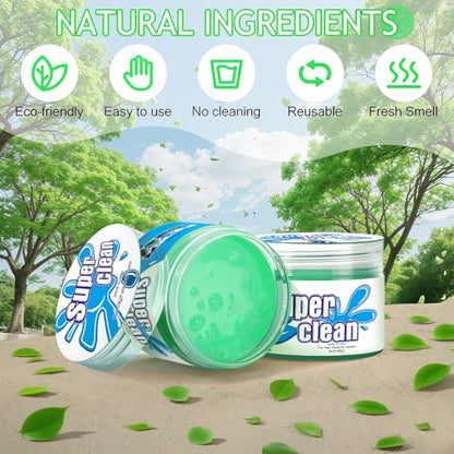 Car Cleaning Gel Car Cleaning Putty Car Putty Car Interior Cleaner Car Slime Car Detailing Kit Car Accessories Gifts for Men Women Stocking Stuffers Green (Green)