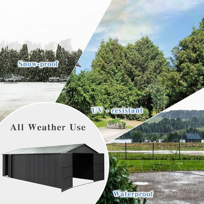Domi 12x20FT Outdoor Garage Metal Shed (12'X20')