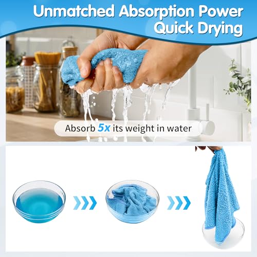 Blue Microfiber Cleaning Cloth (8pk / Blue)