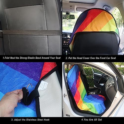 Car Seat Cover Protector Front Seats (1Pcs Front Seat Towel / Rainbow)
