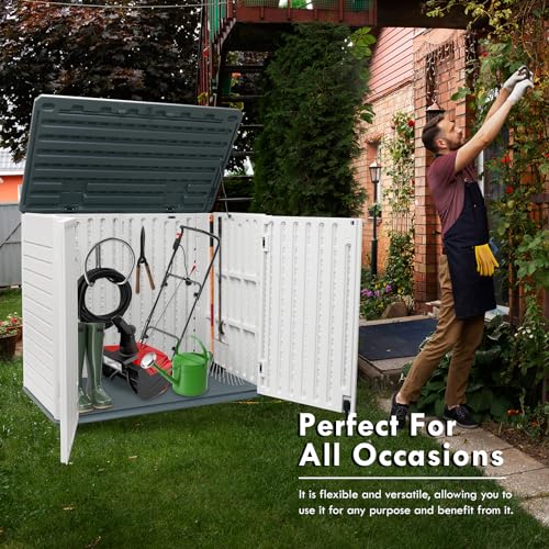 35 Cu.ft Outdoor Storage Shed (White - 35 Cu. ft)