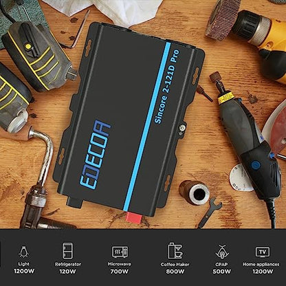 Pure Sine Wave Inverter 1200W 12V DC to 110V AC (1200W/12V)