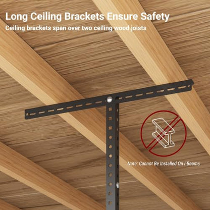 3x8ft Overhead Ceiling Garage Storage Rack (Black / 3x8ft)