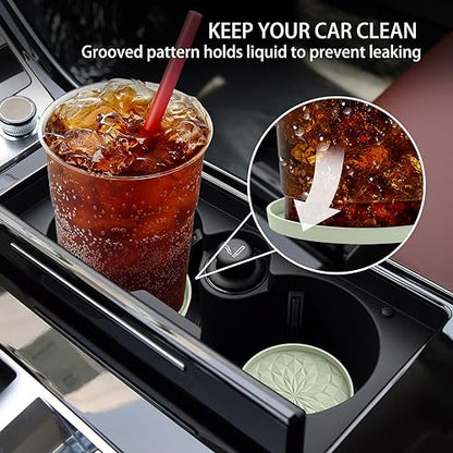 Car Coasters for Cup Holders [4 Pack] (4pack-desert Sage)