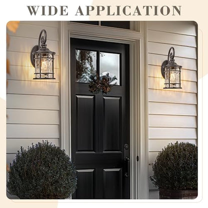 15.5" Outdoor Wall Mounted Light Fixture (Oil Rubbed Bronze - Water Ripple Glass / 15.5 Inch)