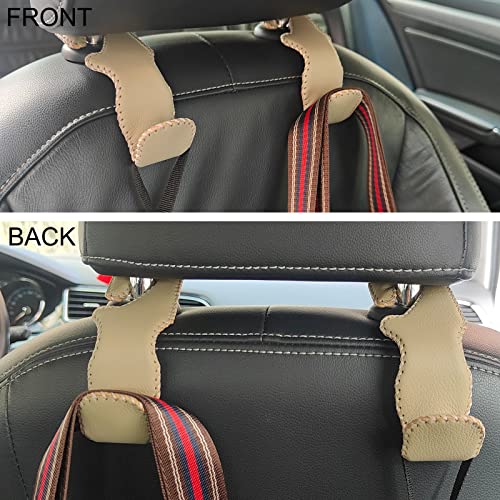 2 Pack Car Headrest Hooks (Beige)