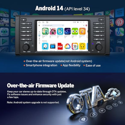 Head Unit 4+64GB Car Stereo for BMW 5 Series E39 1995 (E39 4+64GB)
