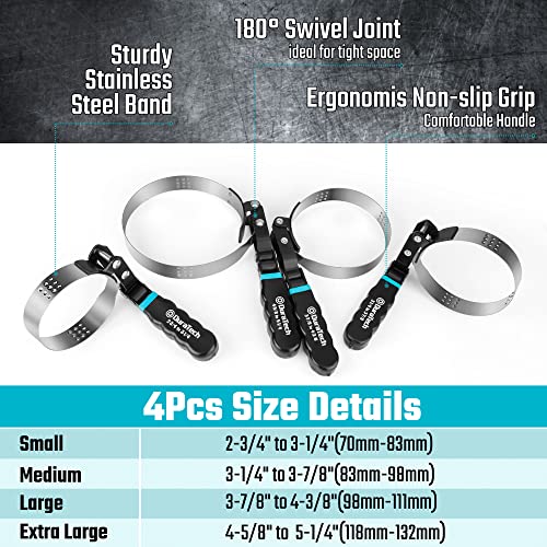 8 Piece Oil Filter Swivel Wrench Set (Normal / 8-Piece Set (Fits Filters 2-3/4" to 5-1/4"))