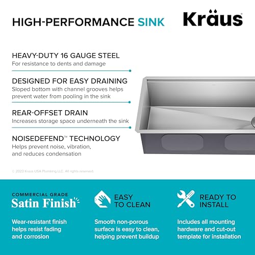 Stainless Steel 36 in Undermount Kitchen Sink KWU110 (Stainless Steel / 36 Inch / Sink)