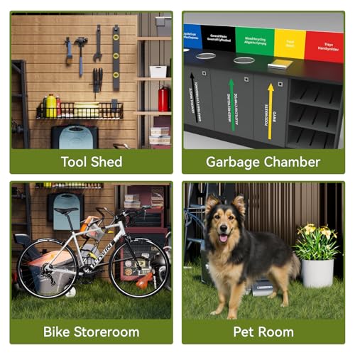 Shed Outdoor Storage Shed Metal (Brown / 10'*12')