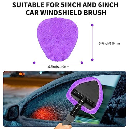 XINDELL 5 Pack Windshield Cleaner Microfiber Pads (Violet)