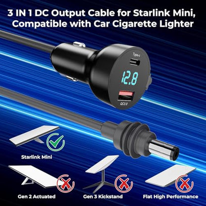 3 in 1 Starlink Mini Cable 10FT (Black-gray / 10FT)