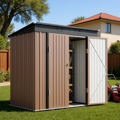 6' x 4' Outdoor Storage Shed (Brown / 6' x 4')