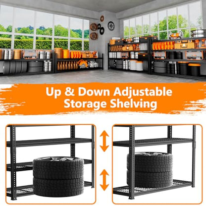 Storage Shelves Heavy Duty 4 PCS (4 Tier 60"W x 24"D x 60"H)