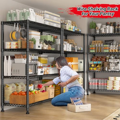 35.5"W 4 Tier Wire Shelving (4 Tier-14"D x 35.5"W x 59"H)
