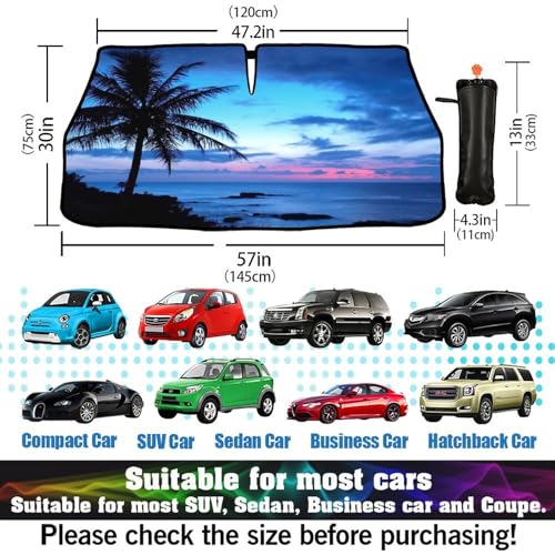 Palm Tree Car Sun Shade Umbrella Beach Windshield Sunshade for Car (One Size / Style4)