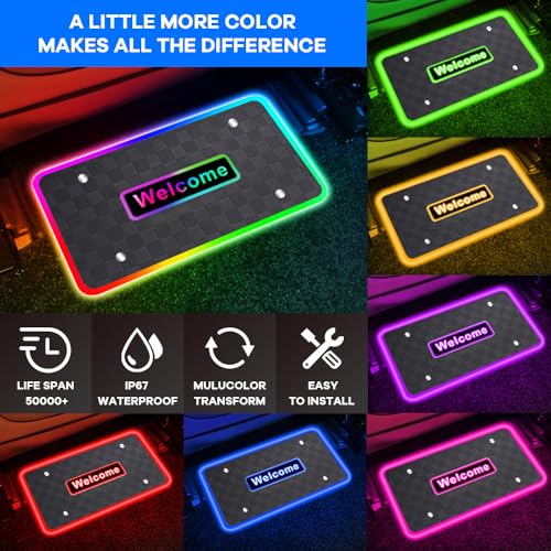 Car LED Lights for Floor Mats (Plaid - USB, 4)