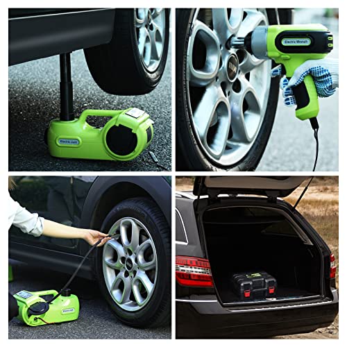 Electric Car Jack Kit 5Ton 12V Car Jack Hydraulic (Jack+Wrench+Air Pump+LCD)