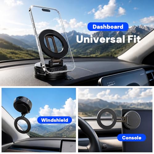 2026 Upgraded Magnetic Car Phone Mount for MagSafe (A. Upgrated J37-Black Base)
