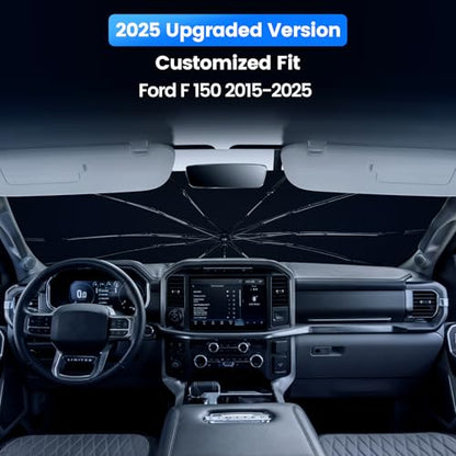 Windshield Sun Shade Umbrella for Ford F150 2015 (For Ford F150 2015-2026-ICY)