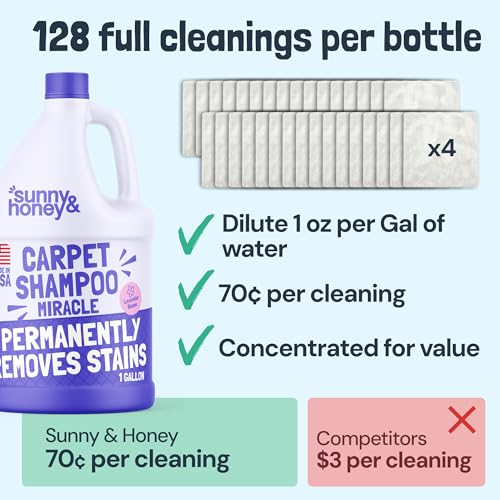Carpet Cleaner Shampoo Solution for Machines (128 Fl Oz (Pack of 1))