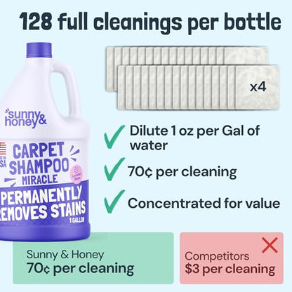 Carpet Cleaner Shampoo Solution for Machines (128 Fl Oz (Pack of 1))