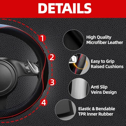 10 Pcs Car Floor Mats Full Set Car Accessories (Car Floor Mats Set / Red Line)